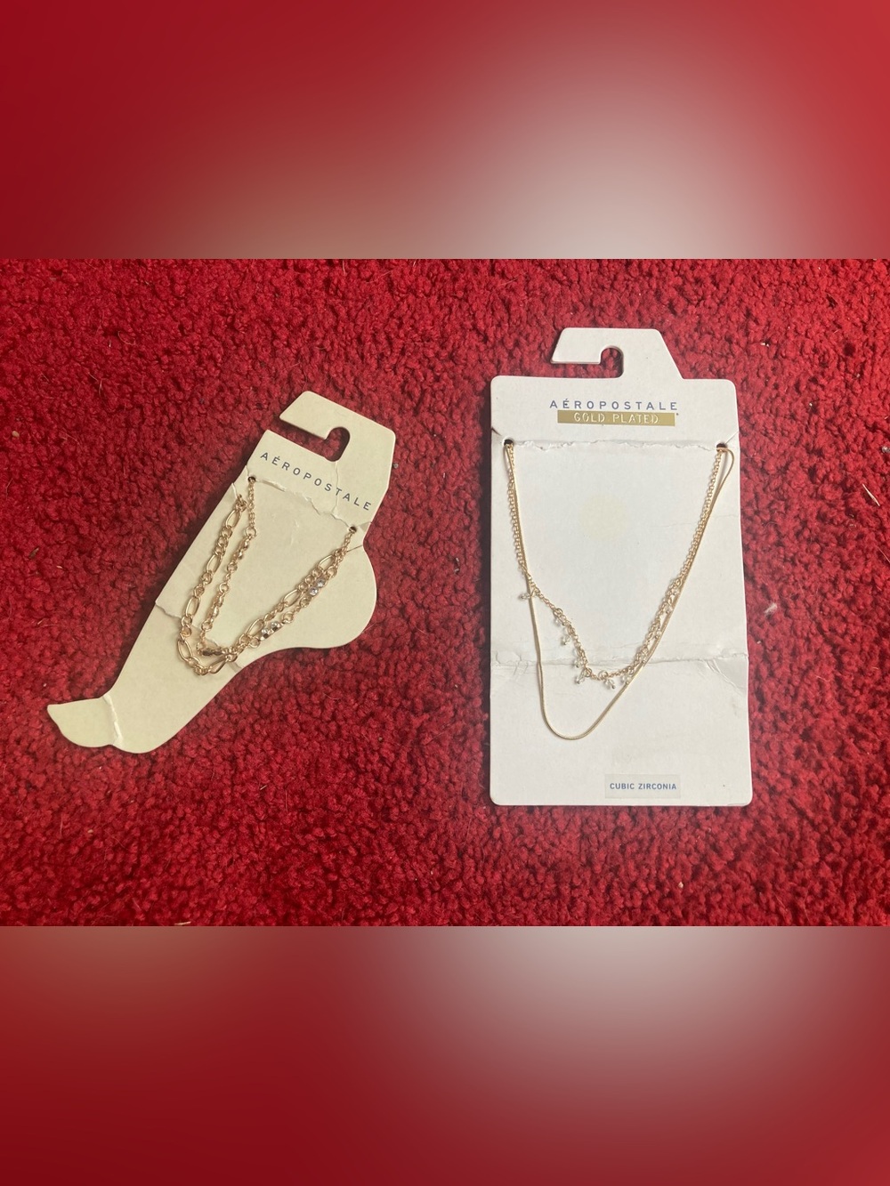 Aéropostale Gold Plated Layered Chain Necklace and Anklet